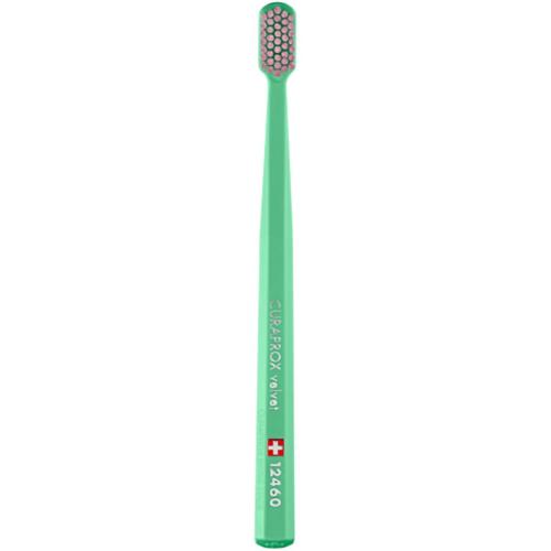 Curaprox CS 12460 Velvet Toothbrush Οδοντόβουρτσα με Εξαιρετικά Απαλές & Πυκνές Ίνες Curen για Πολύ Ευαίσθητα Δόντια 1 Τεμάχιο - Πράσινο / Ροζ